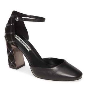 Karl Lagerfeld black ankle straps NEW